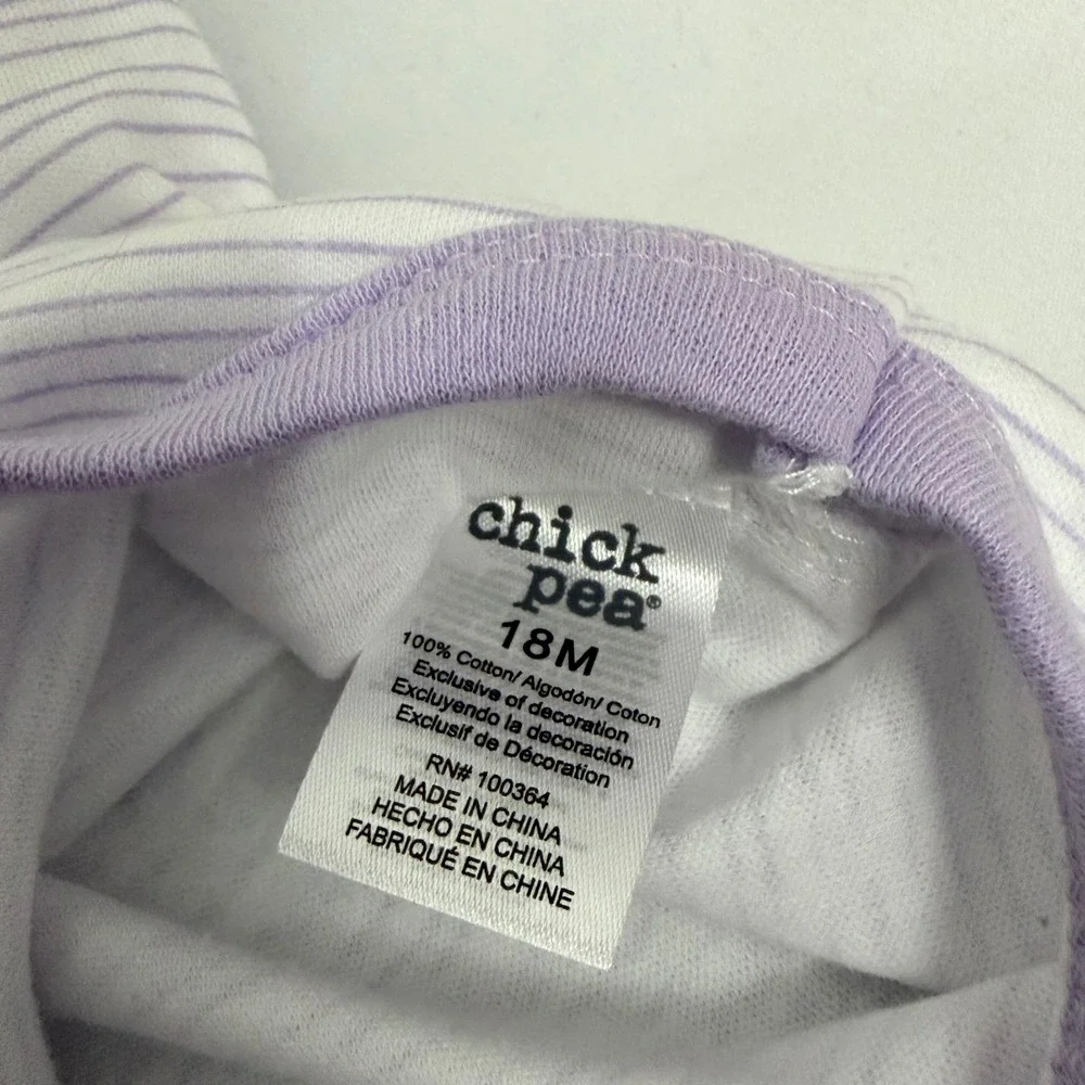 Chick Pea Carters Baby Girls 18M‎ Lot Purple Striped Bodysuit White Smocked Top